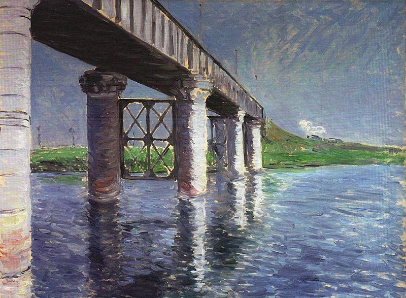 Gustave Caillebotte The Seine and the Railroad Bridge at Argenteuil oil painting picture